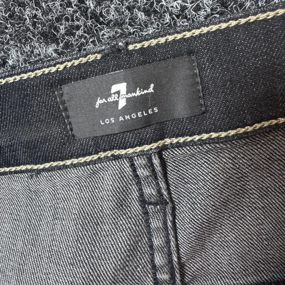 7 For All Mankind Adrien Slim Fit Jeans Mens 34 Black Japanese Fabric Denim